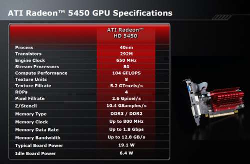 ATI Radeon HD 5450 - Official Specs ATI Radeon HD 5450 - Official Specs